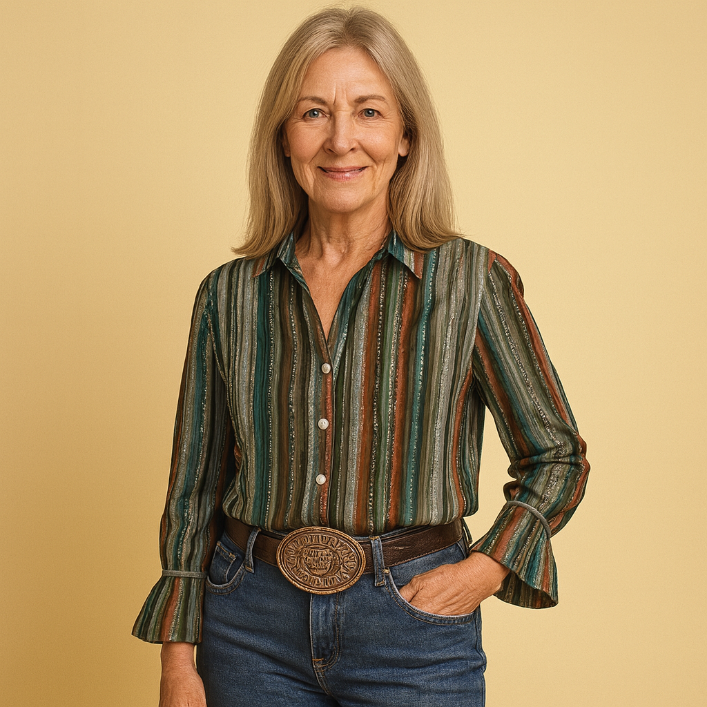 Koszula „Kolorowe Pasy” – Nowoczesny Western Glam