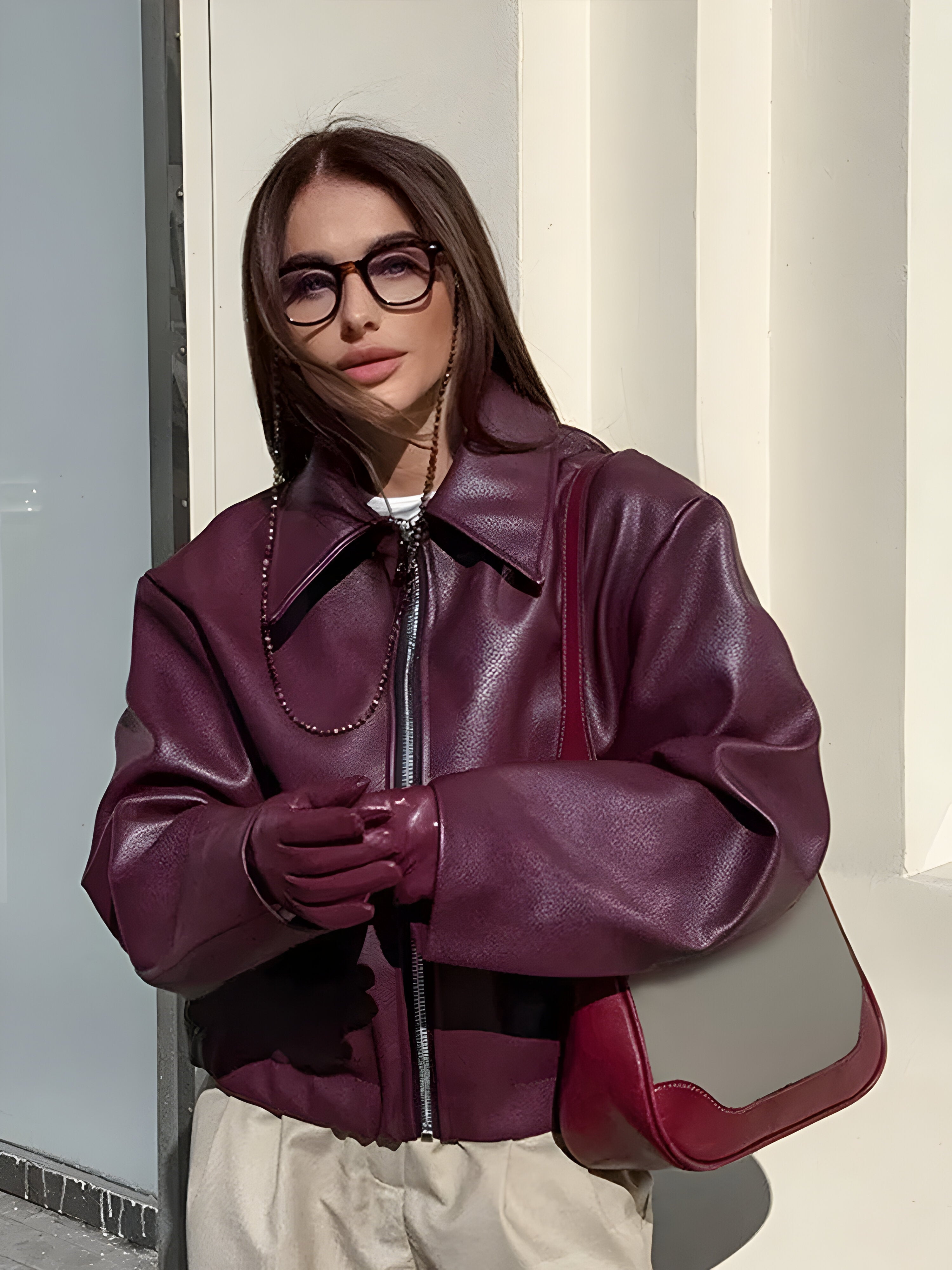 Agata™ | Skórzana bomberka