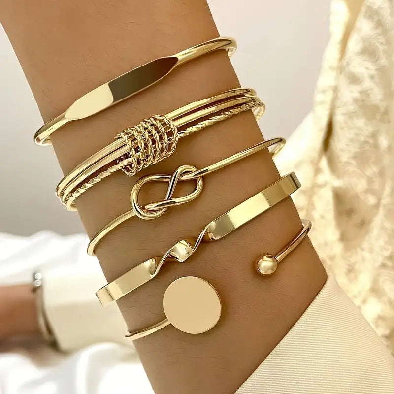 Zestaw bransoletek Knotted Elegance | Złoto