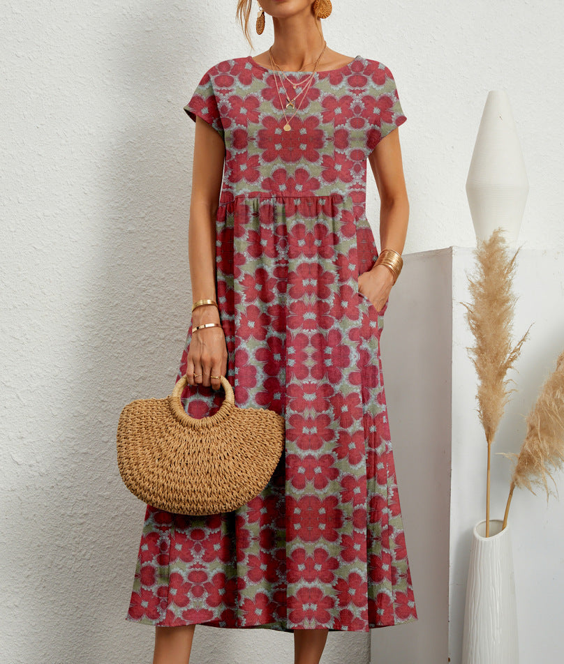 Roselle - Elegancka sukienka w kwiaty zakrywająca brzuch