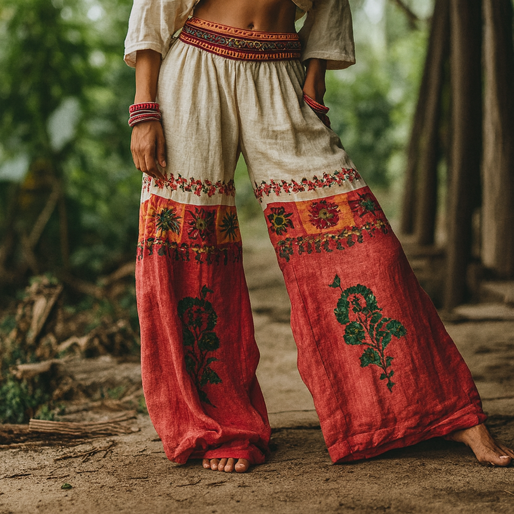 Gabriela | Stylowe Letnie Boho Spodnie – Lekkość i Elegancja