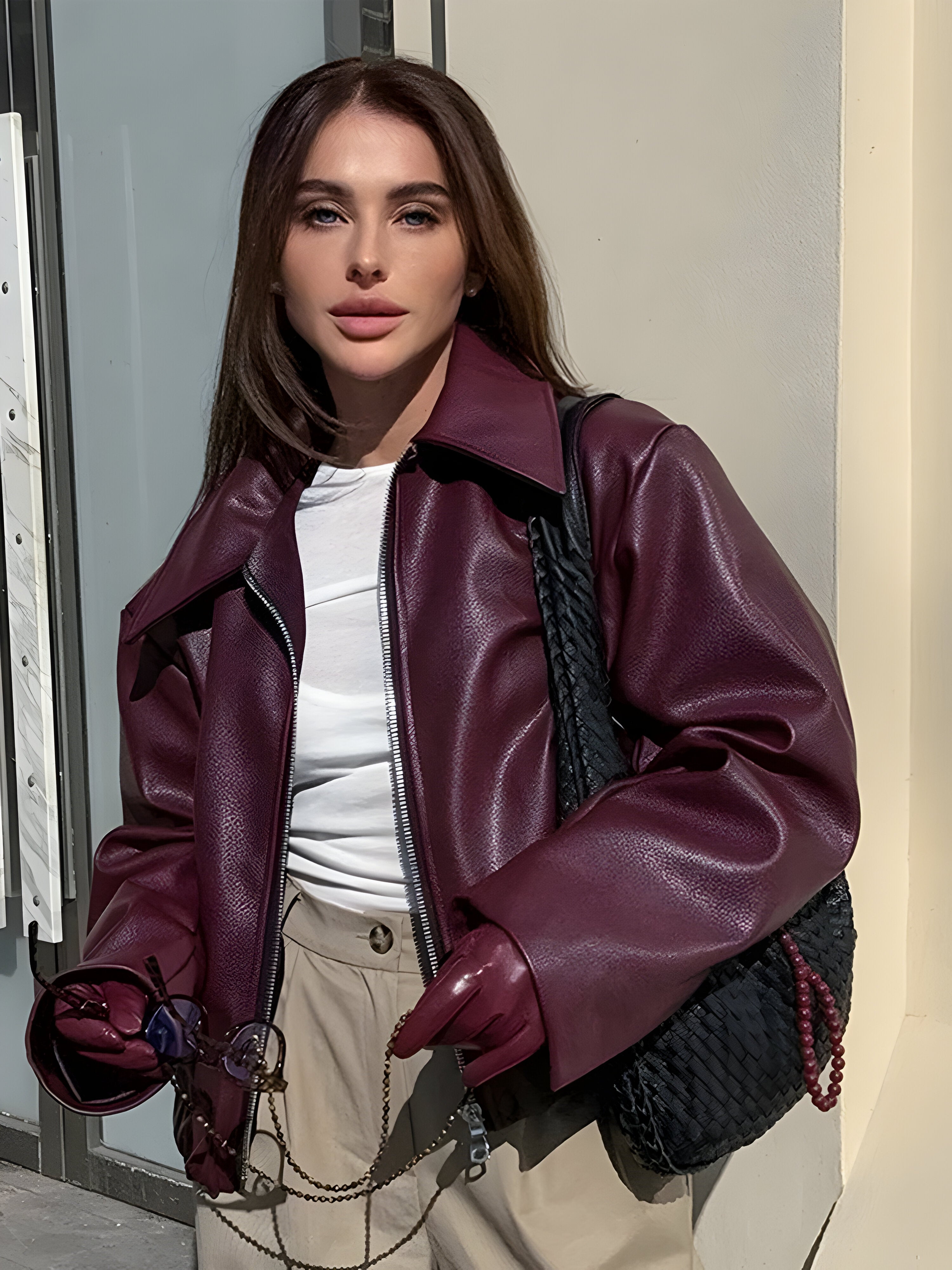 Agata™ | Skórzana bomberka