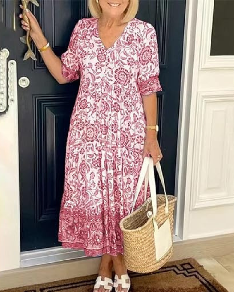 Lia | Elegancka i zwiewna sukienka w kwiaty