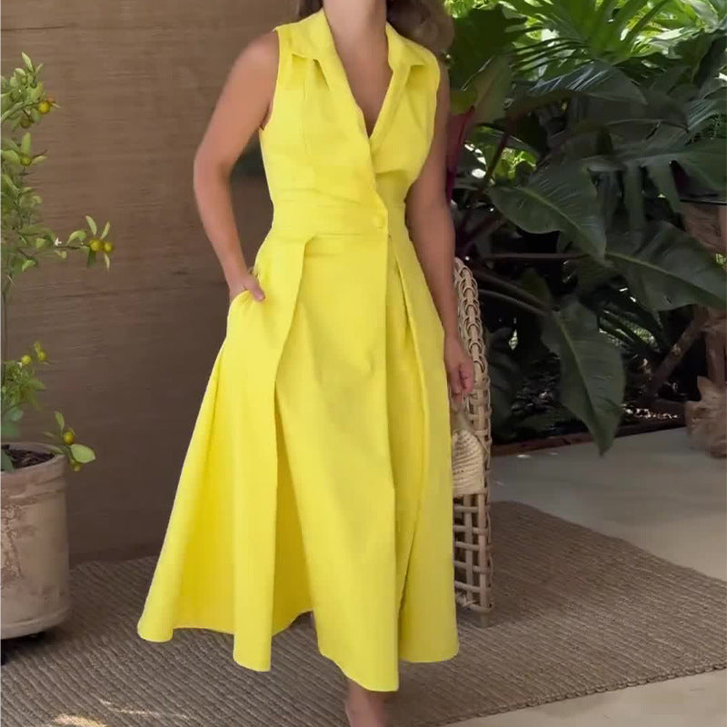 Katarzyna | Elegancka midi sukienka z dekoltem w serek